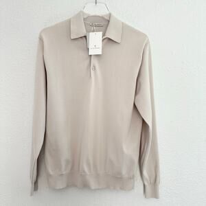 United Arrows Tokyo Knit Polo Shirt Men Medium Cotton Blend Minimalist Preppy‎